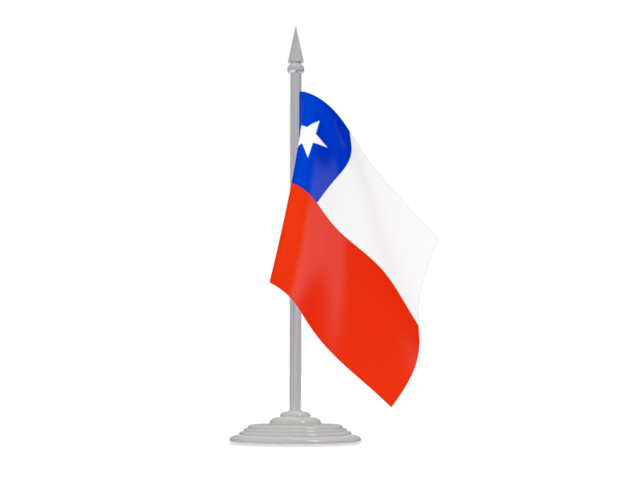 Флаг с флагштоком. Скачать флаг. Чили