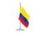 Colombia. Flag with flagpole. Download icon.