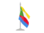 Comoros. Flag with flagpole. Download icon.