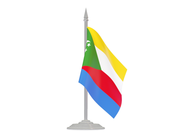 Flag with flagpole. Download flag icon of Comoros at PNG format