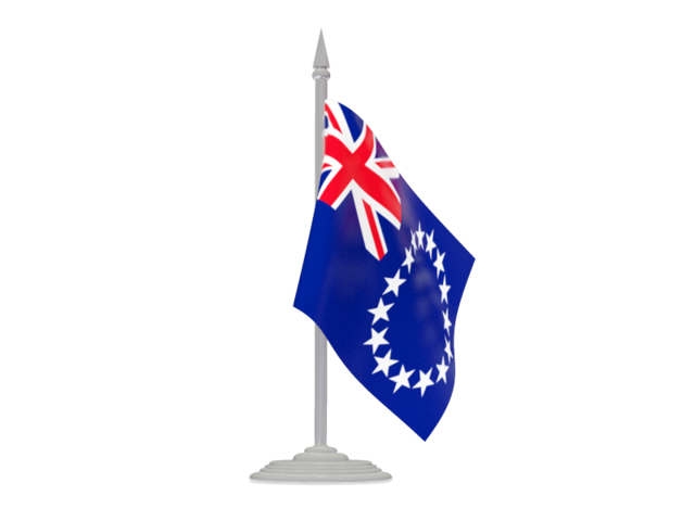 Flag with flagpole. Download flag icon of Cook Islands at PNG format