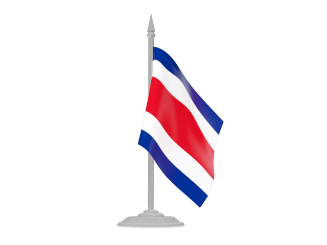 Flag with flagpole. Download flag icon of Costa Rica at PNG format