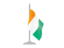 Cote d'Ivoire. Flag with flagpole. Download icon.