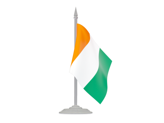 Flag with flagpole. Download flag icon of Cote d'Ivoire at PNG format