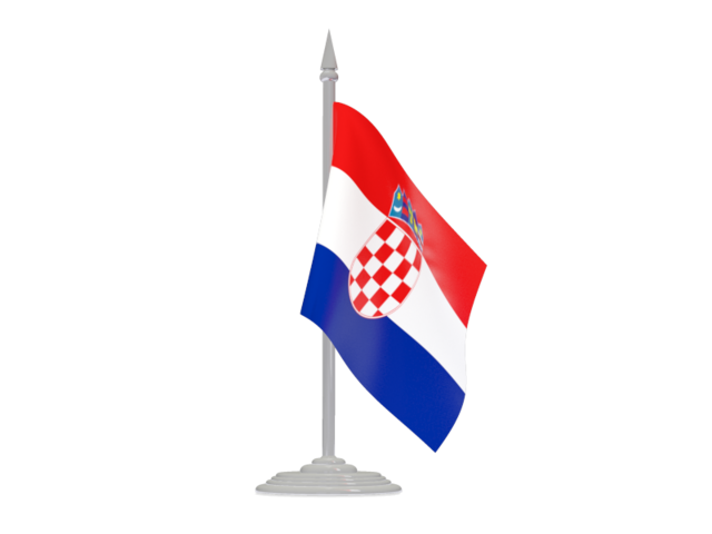 Флаг с флагштоком. Скачать флаг. Хорватия