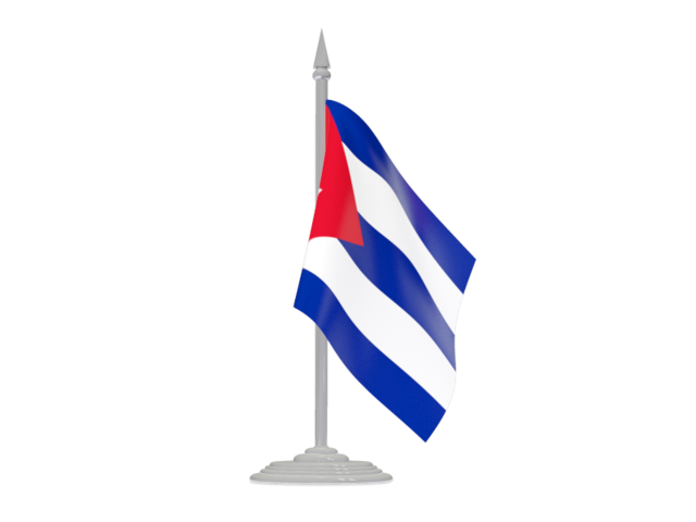 Флаг с флагштоком. Скачать флаг. Куба