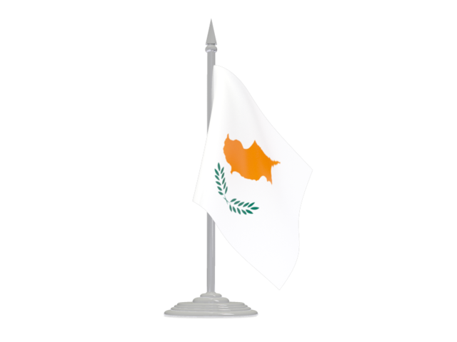 Флаг с флагштоком. Скачать флаг. Кипр