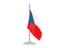 Czech Republic. Flag with flagpole. Download icon.