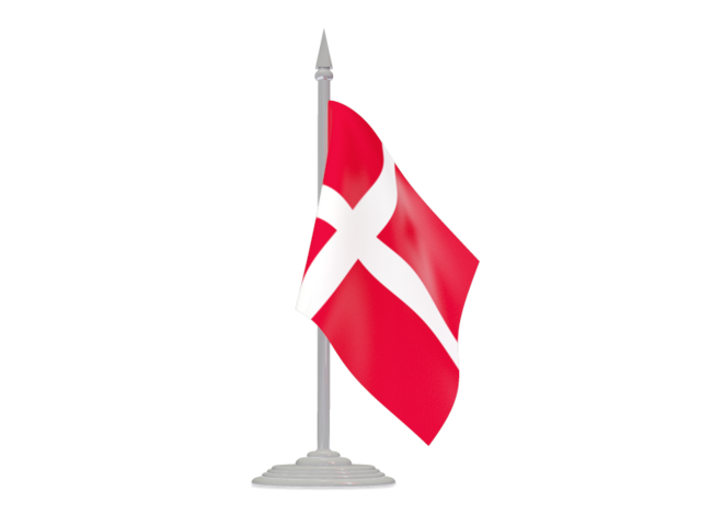 Flag with flagpole. Download flag icon of Denmark at PNG format