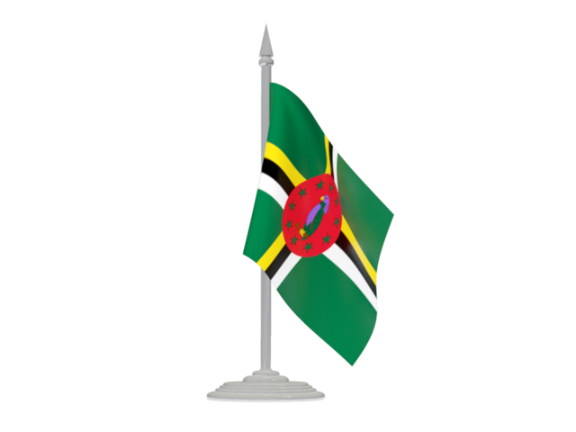 Flag with flagpole. Download flag icon of Dominica at PNG format