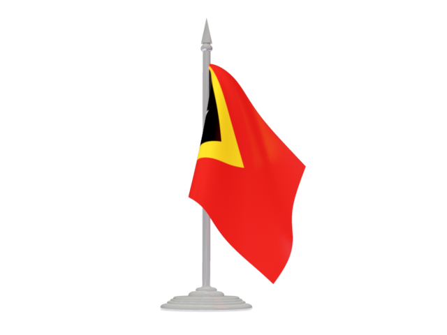 Флаг с флагштоком. Скачать флаг. Восточный Тимор