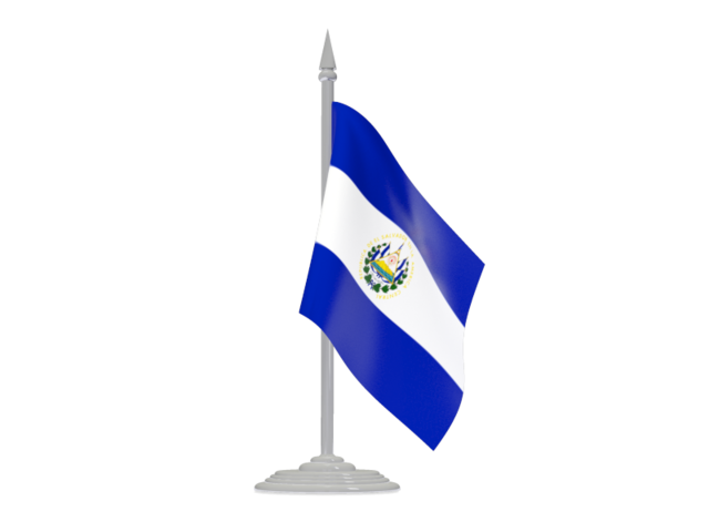 Flag with flagpole. Download flag icon of El Salvador at PNG format