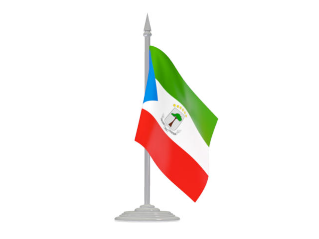 Flag with flagpole. Download flag icon of Equatorial Guinea at PNG format