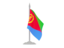 Eritrea. Flag with flagpole. Download icon.