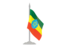 Ethiopia. Flag with flagpole. Download icon.