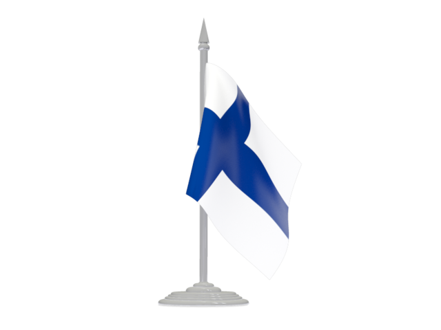 Flag with flagpole. Illustration of flag of Finland