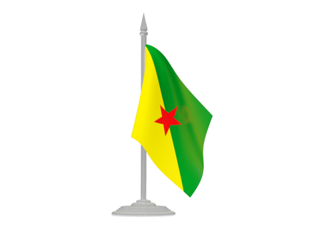 Flag with flagpole. Download flag icon of French Guiana at PNG format