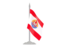 French Polynesia. Flag with flagpole. Download icon.