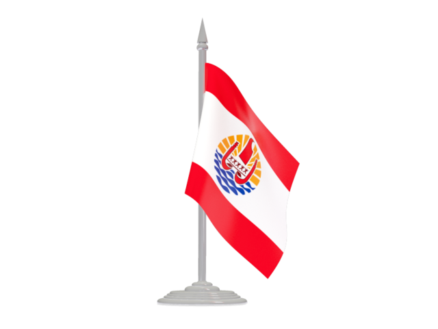 Флаг с флагштоком. Скачать флаг. Французская Полинезия
