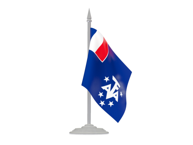 Флаг с флагштоком. Скачать флаг. Французские Южные и Антарктические территории