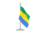 Gabon. Flag with flagpole. Download icon.