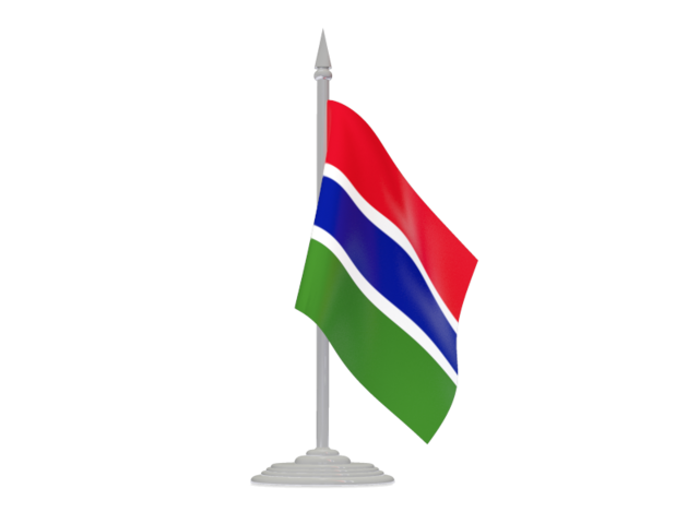 Флаг с флагштоком. Скачать флаг. Гамбия