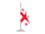 Georgia. Flag with flagpole. Download icon.