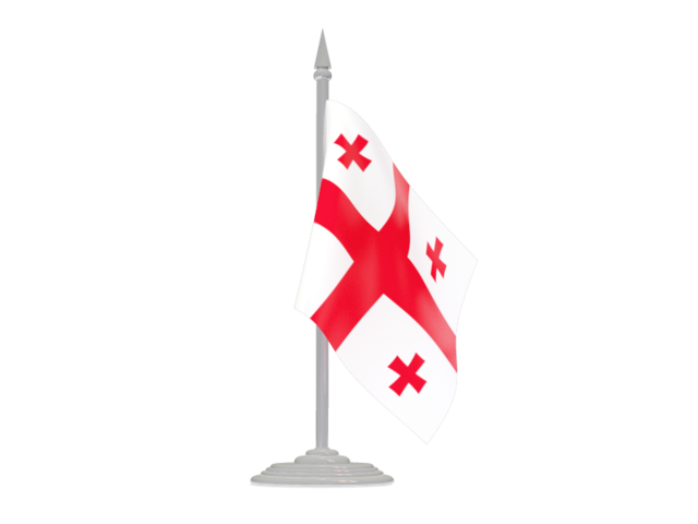 Flag with flagpole. Download flag icon of Georgia at PNG format