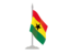 Ghana. Flag with flagpole. Download icon.