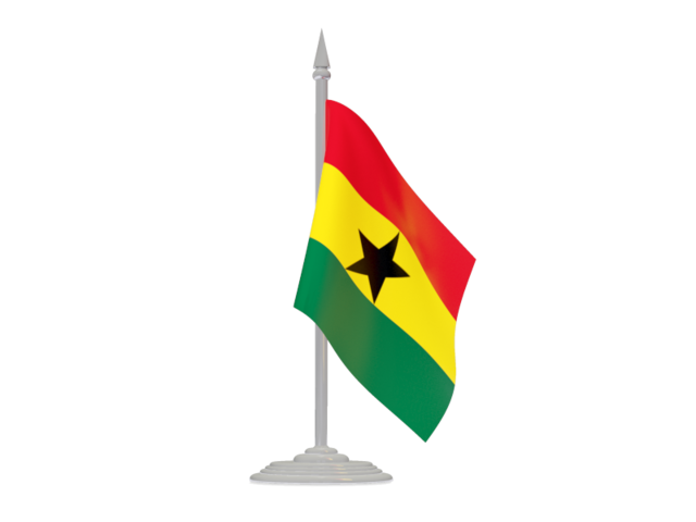 Flag with flagpole. Download flag icon of Ghana at PNG format