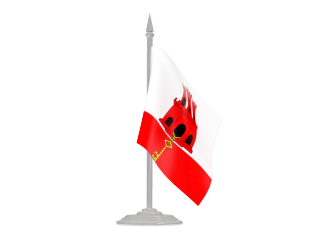 Flag with flagpole. Download flag icon of Gibraltar at PNG format