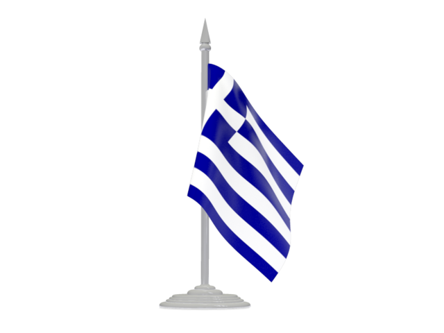 Flag with flagpole. Download flag icon of Greece at PNG format
