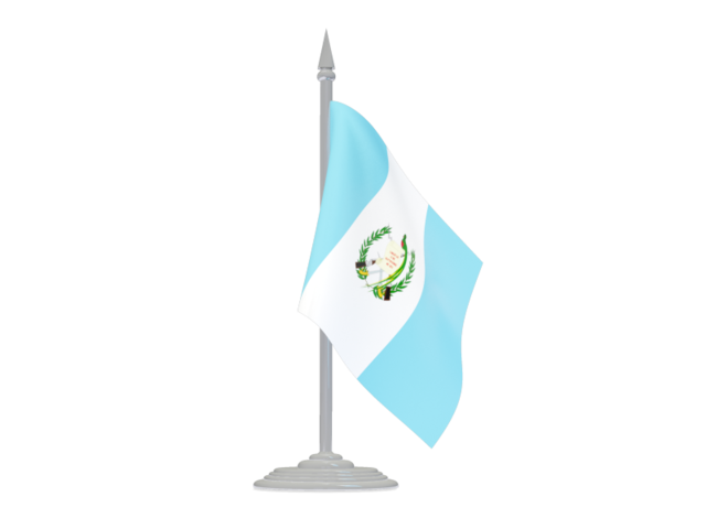 Флаг с флагштоком. Скачать флаг. Гватемала
