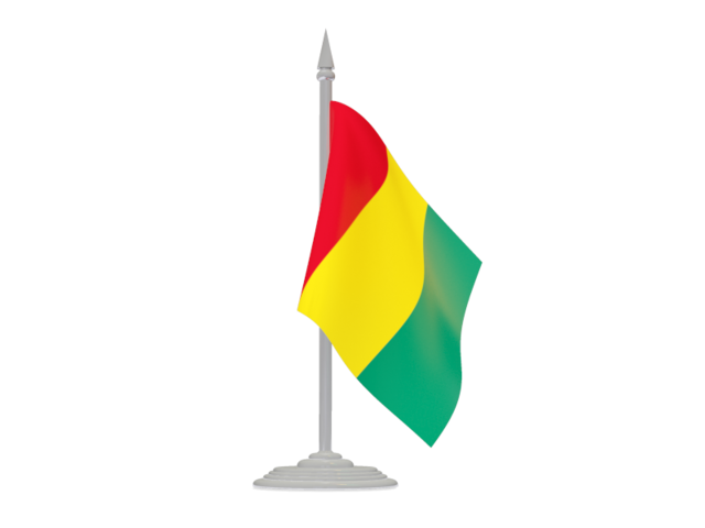 Flag with flagpole. Download flag icon of Guinea at PNG format