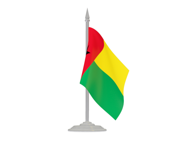 Флаг с флагштоком. Скачать флаг. Гвинея-Бисау