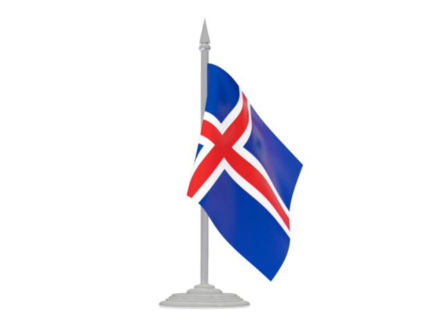 Flag with flagpole. Download flag icon of Iceland at PNG format