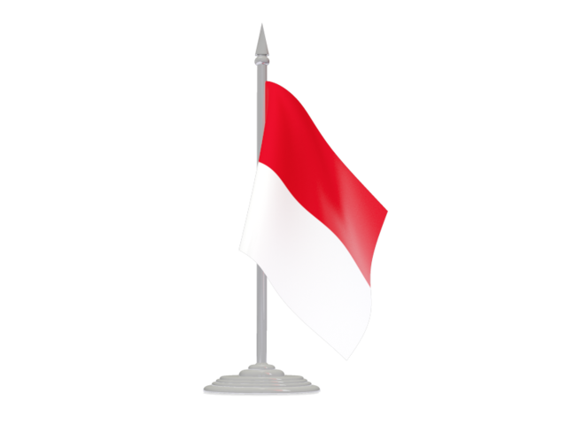 Flag with flagpole. Download flag icon of Indonesia at PNG format