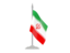 Iran. Flag with flagpole. Download icon.