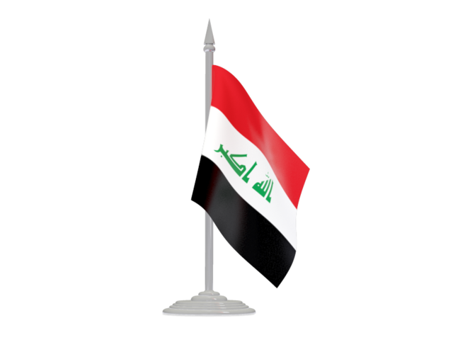 Flag with flagpole. Download flag icon of Iraq at PNG format