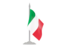Italy. Flag with flagpole. Download icon.