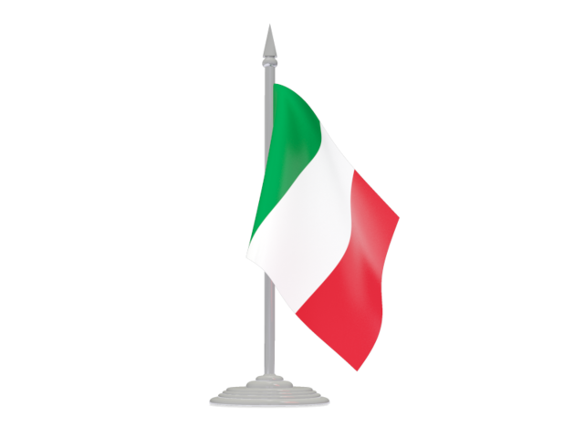 Флаг с флагштоком. Скачать флаг. Италия
