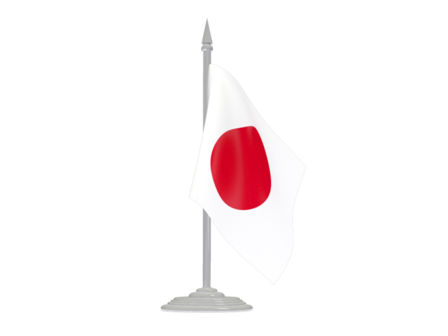 Флаг с флагштоком. Скачать флаг. Япония