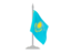 Казахстан. Флаг с флагштоком. Скачать иллюстрацию.