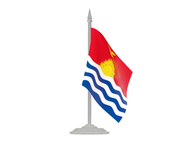 Флаг с флагштоком. Скачать флаг. Кирибати