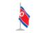 North Korea. Flag with flagpole. Download icon.