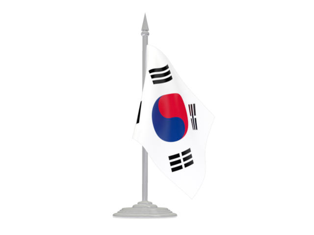 Flag with flagpole. Download flag icon of South Korea at PNG format