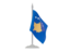 Kosovo. Flag with flagpole. Download icon.