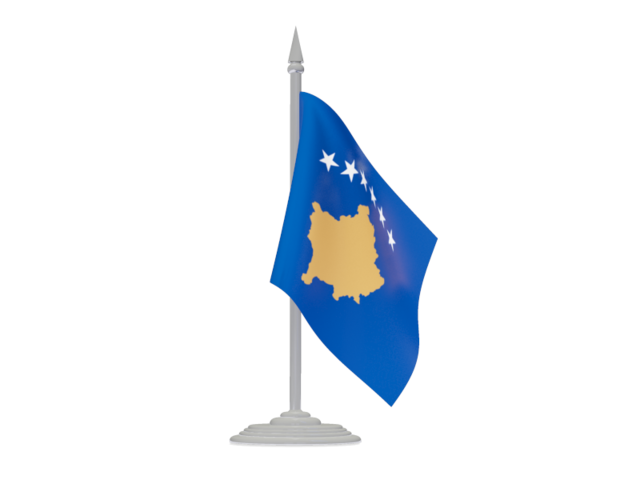 Flag with flagpole. Download flag icon of Kosovo at PNG format