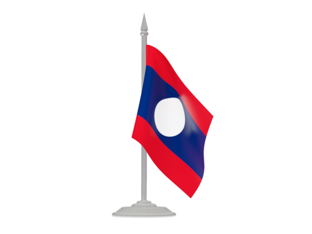 Flag with flagpole. Download flag icon of Laos at PNG format