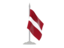 Latvia. Flag with flagpole. Download icon.